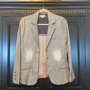 Earl Jean denim pinstripe blazer size small